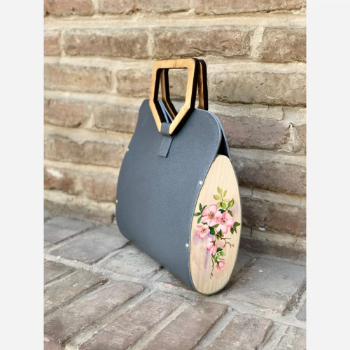کیف دسته چوبی طرح گل آلیستر