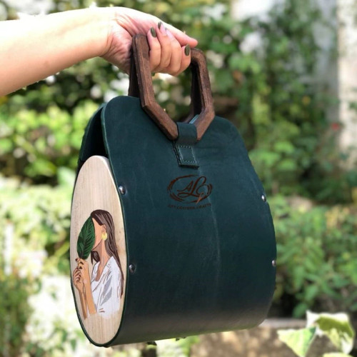 کیف دسته چوبی طرح حیا